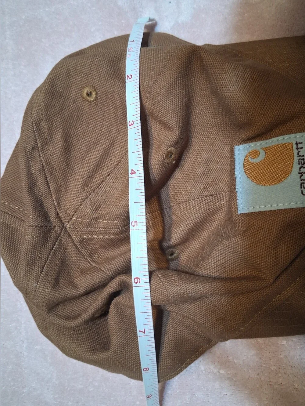 Carhartt Kids Brown Canvas Baseball Cap Hat Blue Logo Patch Youth Classic